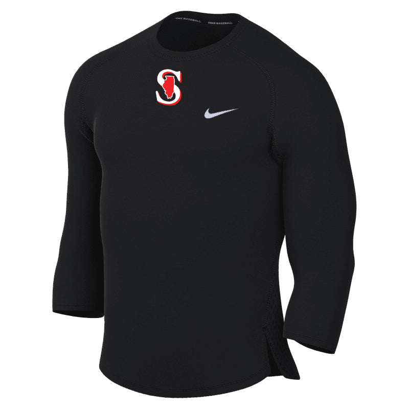 MENS NIKE SPARKS 3/4 SLEEVE SHIRT BLACK
