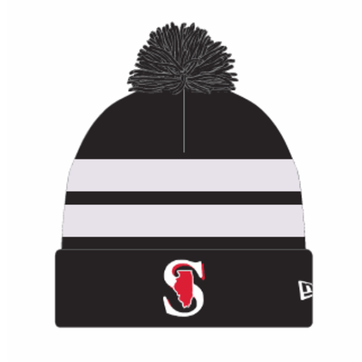 NEW ERA SPARKS STRIPED POM KNIT BLACK