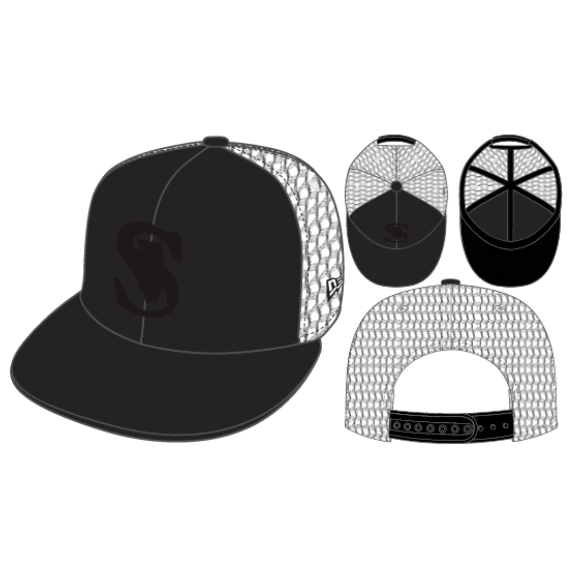950 SPARKS TRUCKER MESH BLACKED OUT HAT