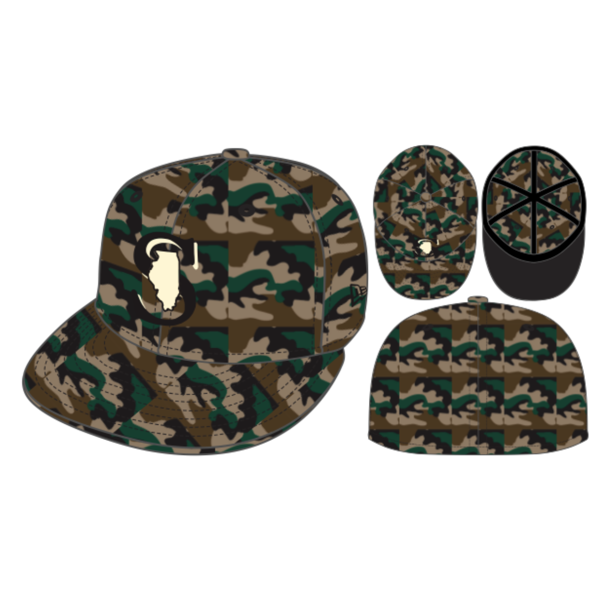 NEW ERA 5950 SPARKS CAMO 2025 LOCKPORT GAME HAT