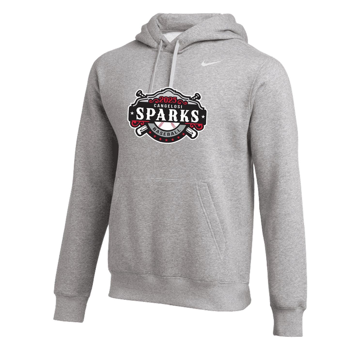 YOUTH NIKE SPARKS CLUB FLEECE HOODIE GRAY