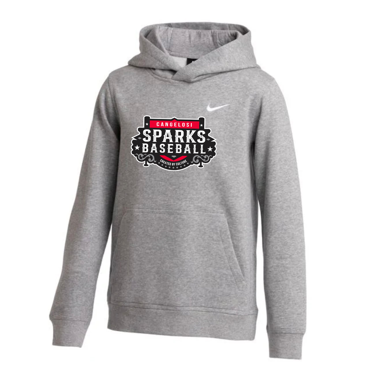 YOUTH NIKE SPARKS CLUB FLEECE HOODIE GRAY