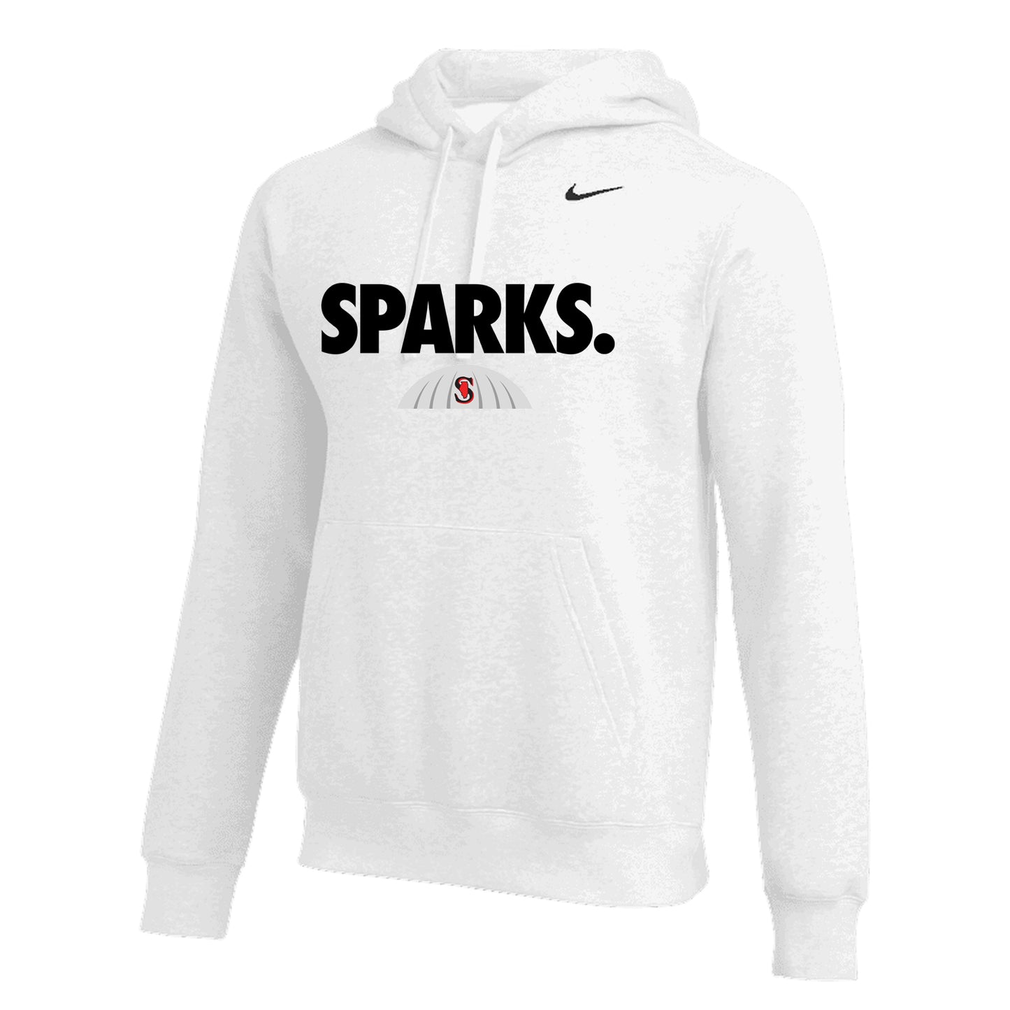 YOUTH NIKE SPARKS CLUB FLEECE HOODIE WHITE