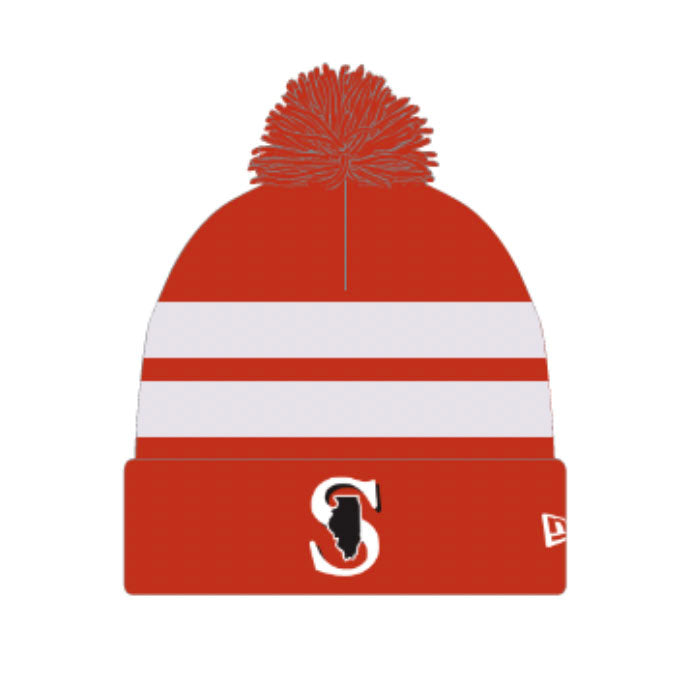NEW ERA SPARKS STRIPED POM KNIT RED