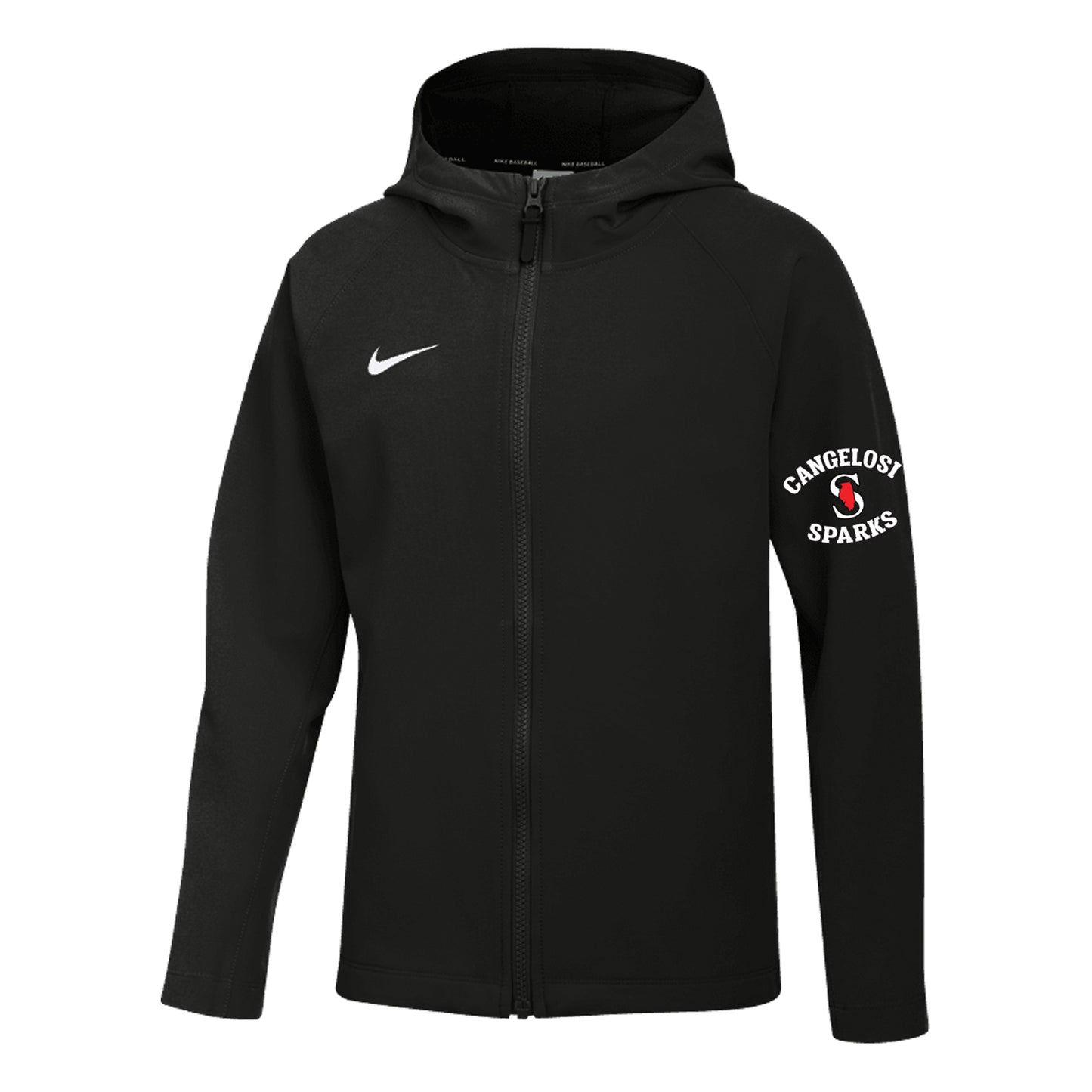 YOUTH NIKE SPARKS THERMA PREGAME FULL ZIP JACKET BLACK