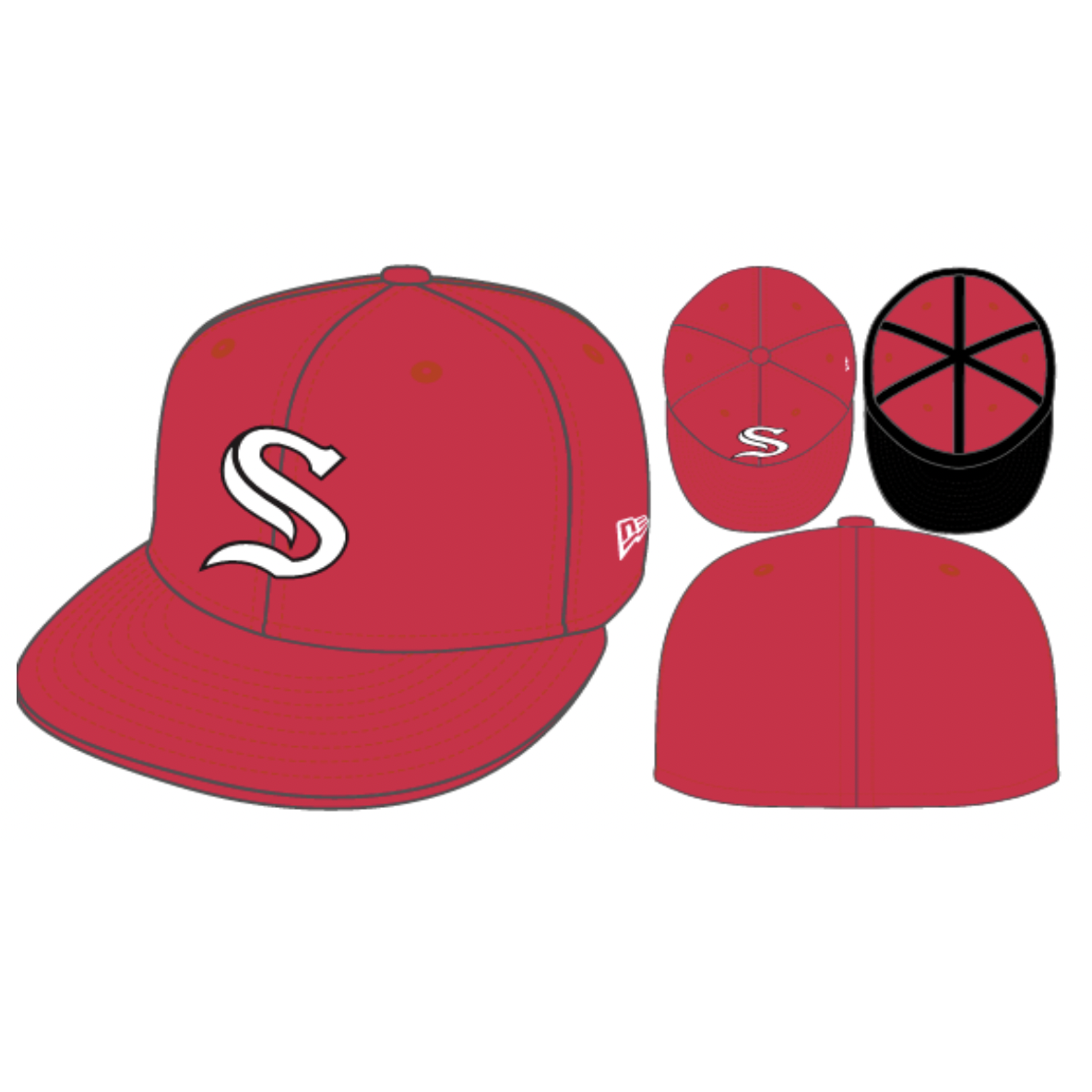 NEW ERA 5950 SPARKS SS RED 2024 BENSENVILLE GAME HAT