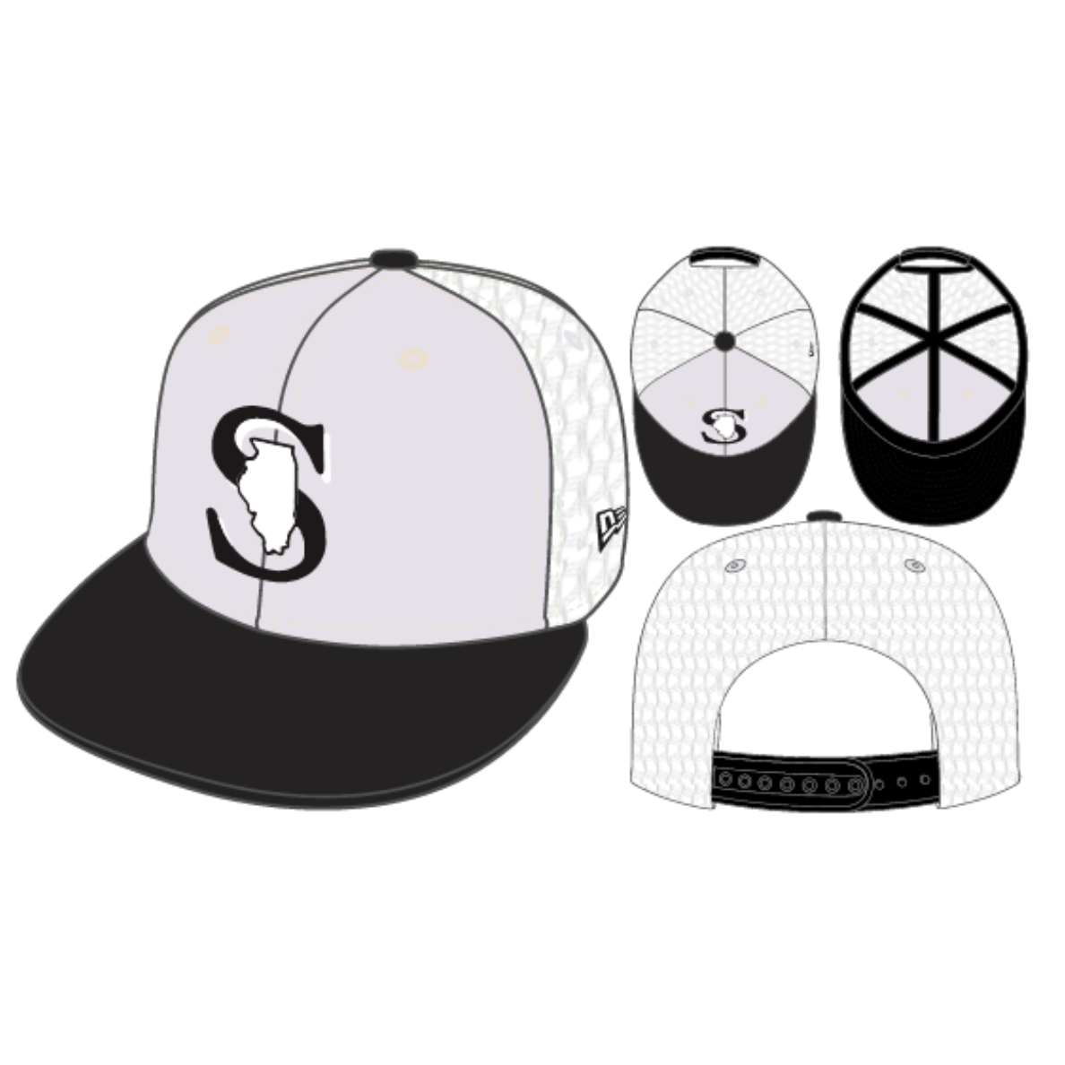 950 SPARKS TRUCKER MESH WHITE & BLACK HAT