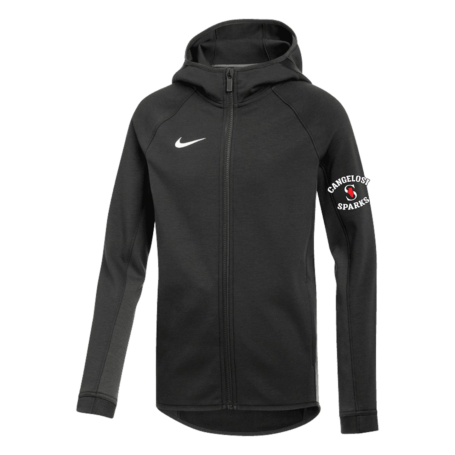 YOUTH NIKE SPARKS SHOWTIME FULL ZIP HOODIE BLACK