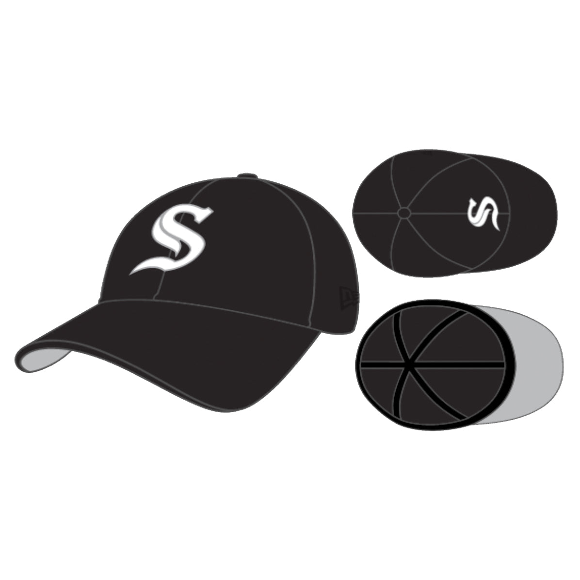 NEW ERA 3930 SS BLACK 2022 SPARKS HAT