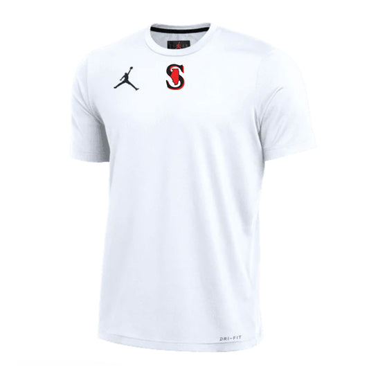 MENS NIKE JORDAN SPARKS TEAM DRI-FIT SS TRAINING TOP White