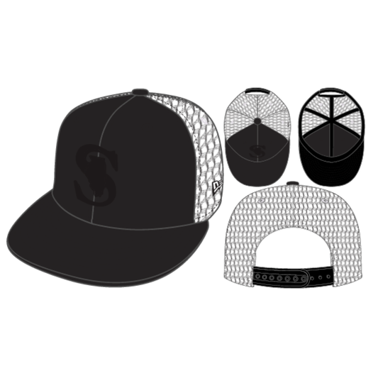950 SPARKS TRUCKER BLACK MESH BLACKED OUT HAT