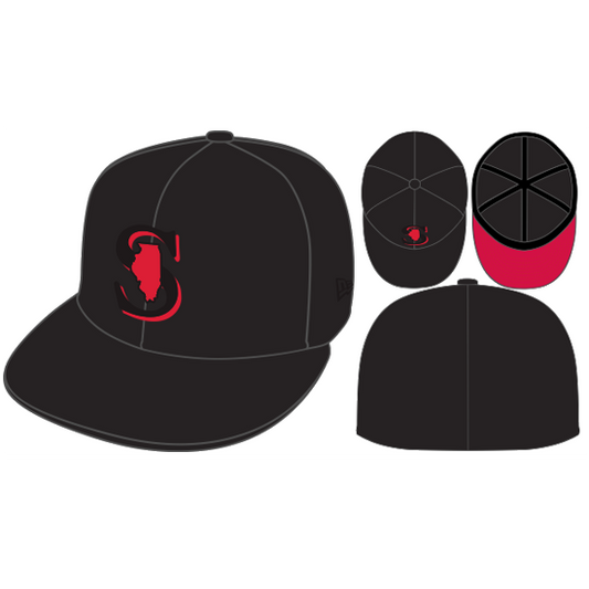 NEW ERA 5950 SPARKS BLACK HAT RED