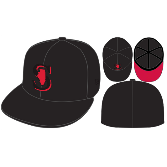 NEW ERA 5950 SPARKS BLACK HAT RED