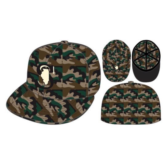 NEW ERA 5950 SPARKS CAMO 2025 LOCKPORT GAME HAT
