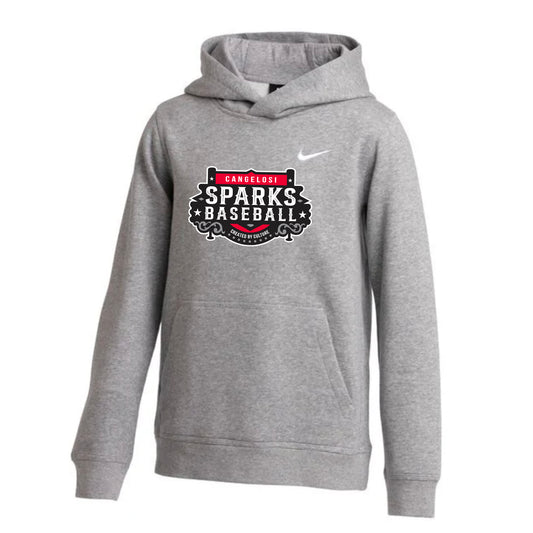 YOUTH NIKE SPARKS CLUB FLEECE HOODIE GRAY