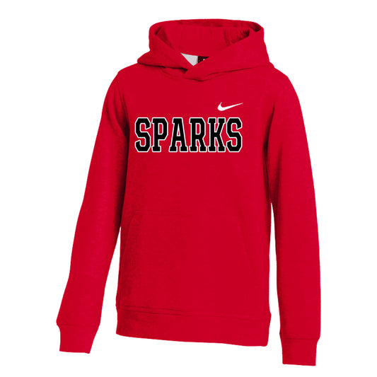 YOUTH NIKE SPARKS CLUB FLEECE HOODIE RED