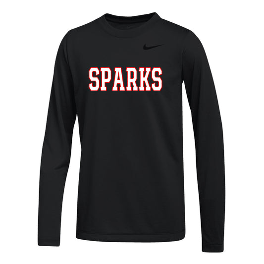 YOUTH NIKE SPARKS LEGEND LONG SLEEVE BLACK