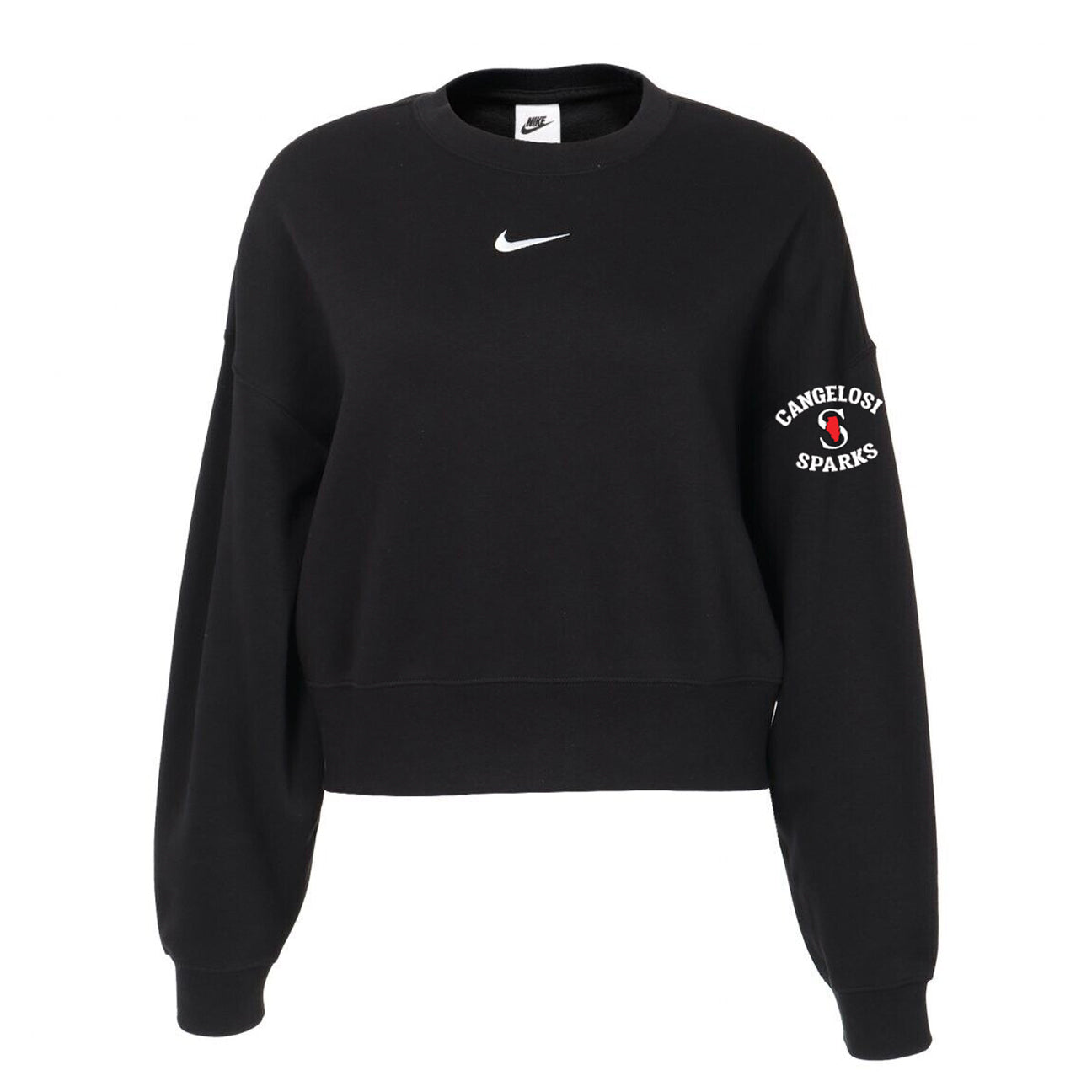 WOMENS NIKE SPARKS ESSENTIAL CREW FLEECE CROPPED SWEATSHIRT