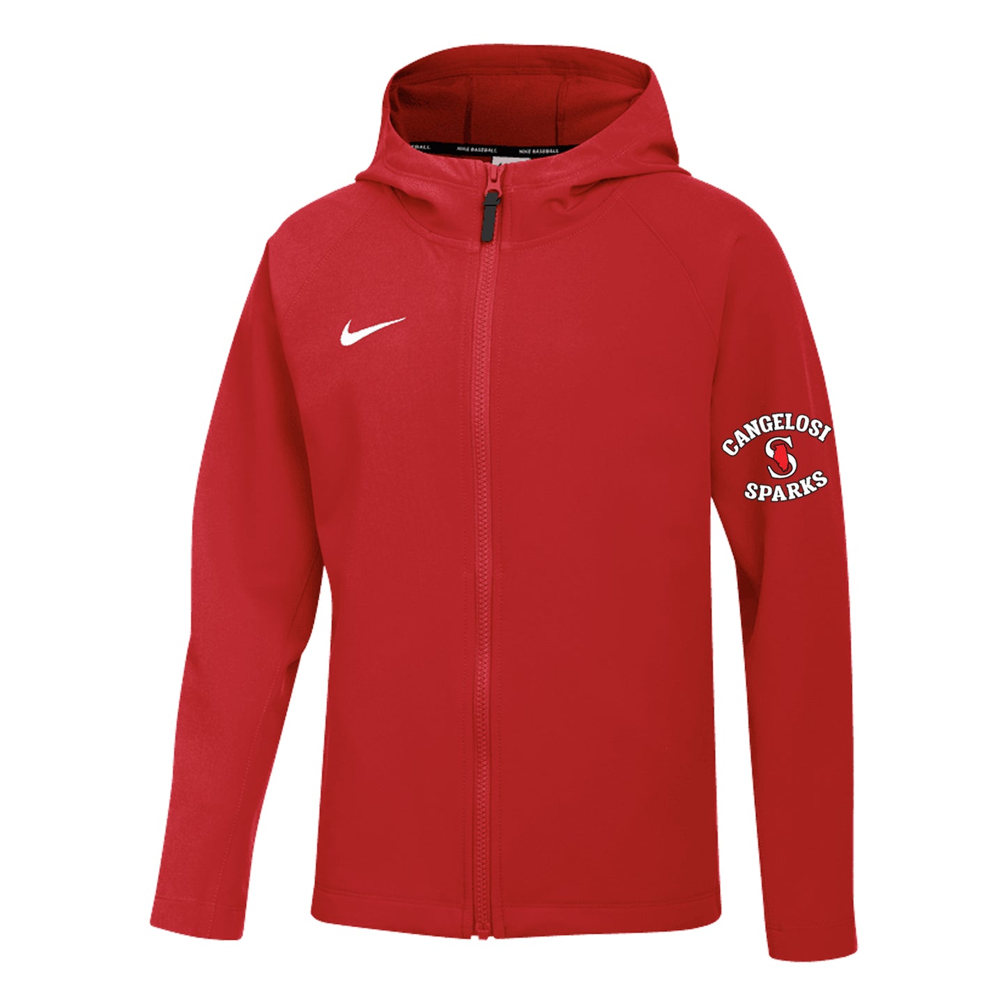 YOUTH NIKE SPARKS THERMA PREGAME FULL ZIP JACKET RED