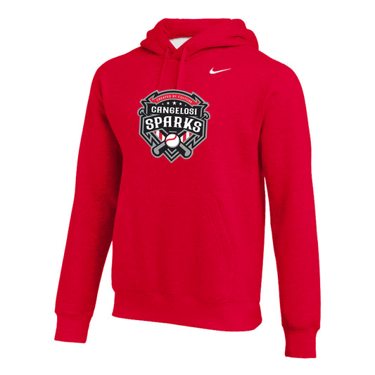 YOUTH NIKE SPARKS CLUB FLEECE HOODIE  RED