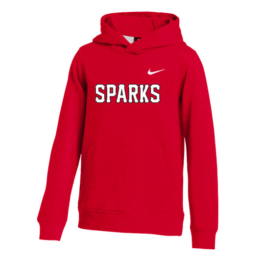 YOUTH NIKE SPARKS CLUB FLEECE HOODIE RED