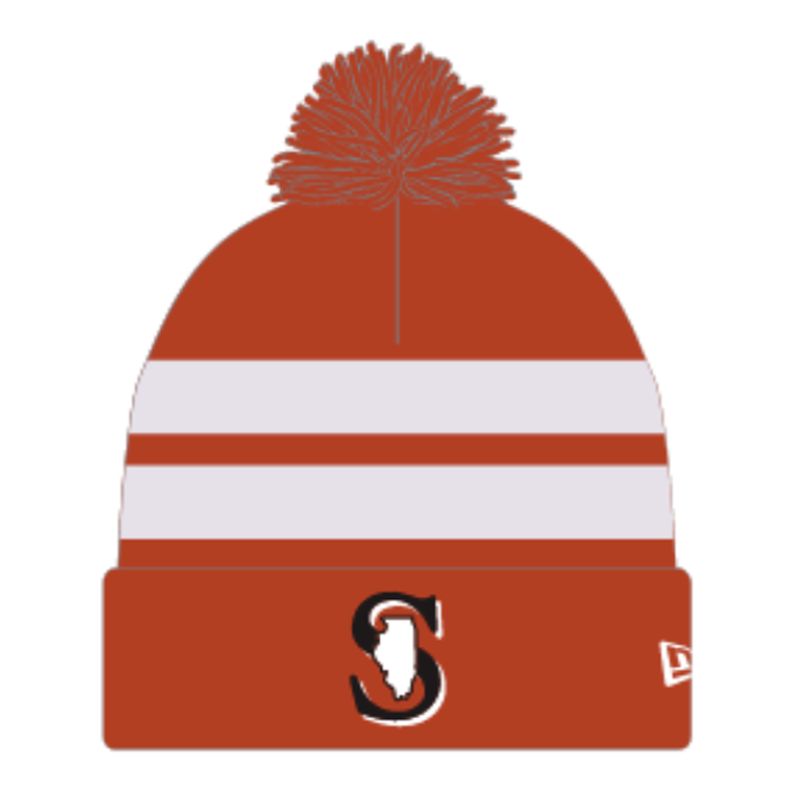 NEW ERA SPARKS STRIPED POM KNIT RED