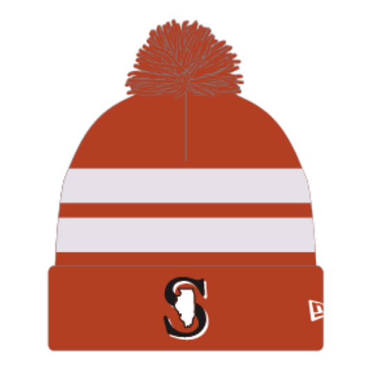 NEW ERA SPARKS STRIPED POM KNIT RED