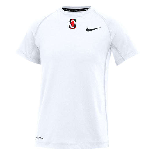 YOUTH NIKE SPARKS FITTED TOP WHITE