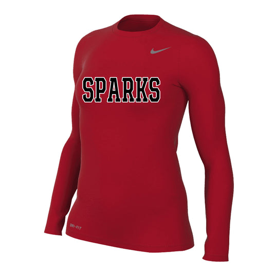 WOMENS NIKE SPARKS LEGEND LONG SLEEVE RED