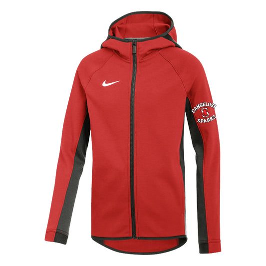 YOUTH NIKE SPARKS SHOWTIME FULL ZIP HOODIE RED