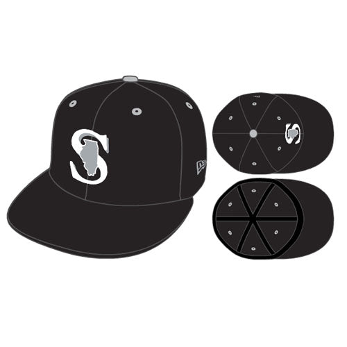 NEW ERA 5950 Black with Gray/White logo Hat
